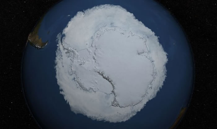 南极洲冰川的卫星图