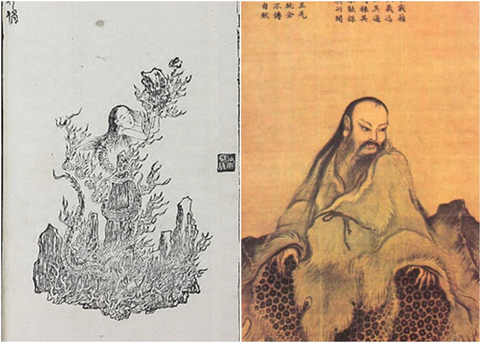 伏羲（右图）与女娲（左图）是中国神话人物。