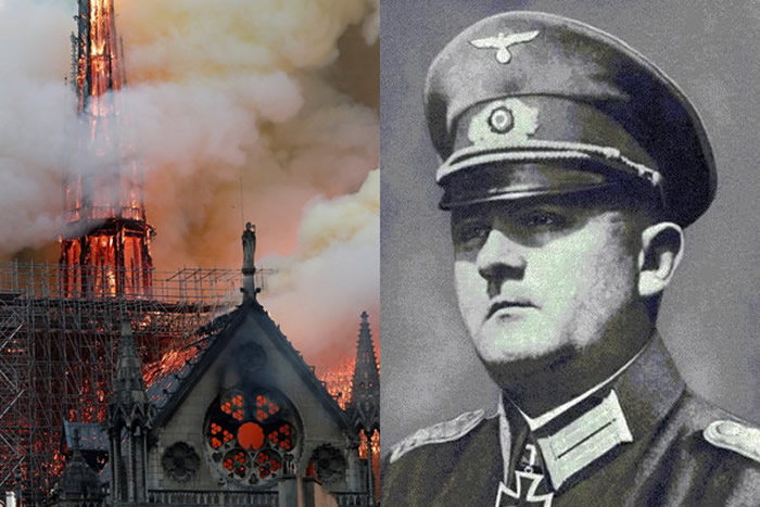 二战后期德国战败希特勒下令炸毁法国巴黎 柯尔提兹将军抗命保住巴黎圣母院