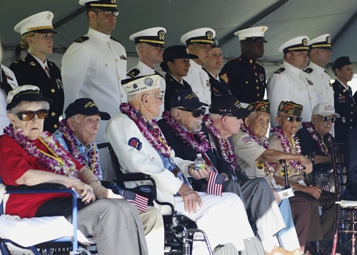 二战日军偷袭珍珠港事件78周年 美军及美日约3000人出席追悼遇难者