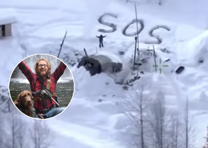 美国阿拉斯加州男子雪地荒野求生23天 靠画SOS成功获救
