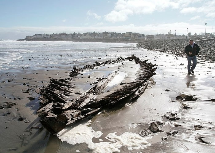 美国缅因州约克海滩沉船残骸终证是殖民时代英国货船