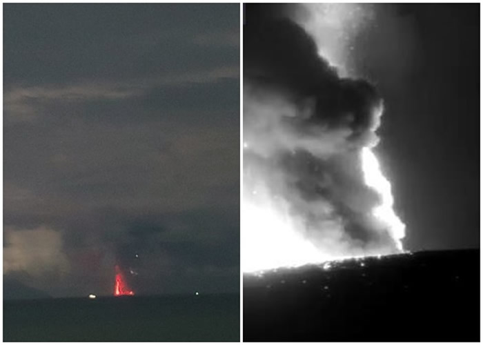 印尼喀拉喀托火山岛再次爆发 火山警戒升至第二级