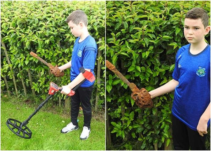 英国北爱尔兰10岁男童获赠金属探测器作为生日礼物 小试牛刀即寻获300年古剑