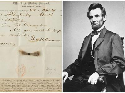 美国第16任总统林肯一绺头发拍卖 估价至少7.5万美元