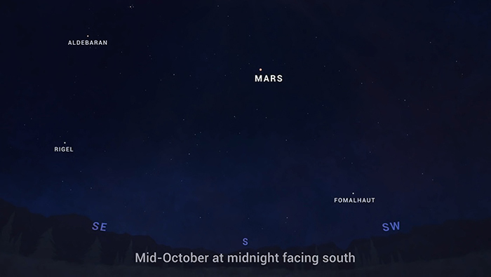 10月14日天宇将上演“金星合月”和“火星冲日”两大天象