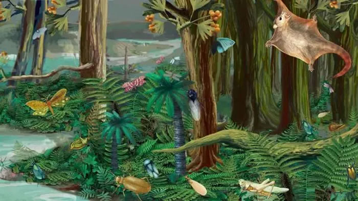 侏罗纪生态复原图。中科院南京地质古生物研究所供图