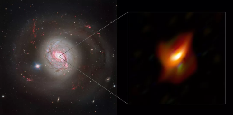 Messier 77星系中心发现一个质量约为太阳1500万倍的超大质量黑洞