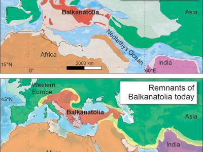 《地球科学评论》：5000万年前被遗忘的大陆Balkanatolia将欧洲和亚洲分开