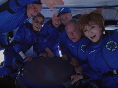 美国亚马逊始创人贝索斯旗下太空旅行公司蓝色起源第4次太空旅行 6乘客体验无重状态