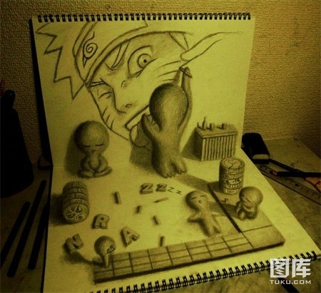 日本艺术家创作的超传神的3D立体素描绘(8)
