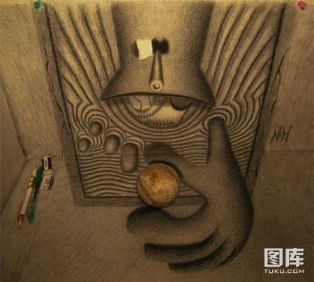 日本艺术家创作的超传神的3D立体素描绘(10)