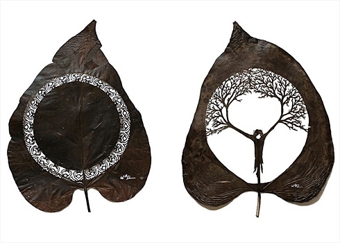 来自西班牙艺术家的创意树叶剪纸(6)